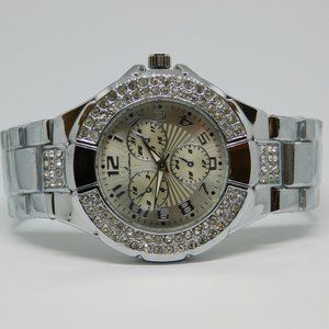 VIA NOVA Silver Tone Quartz Analog Women's Watch Sz. 7 1/4" New Battery